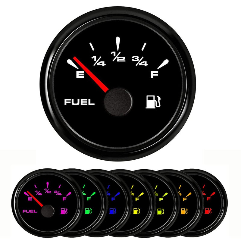 SAMDO Digital Fuel Level Gauge Universal Fuel Meter Signal Adjustable 7 Color Backlight 52mm 12V/24V 0-190ohm, 240-33ohm, 240-30ohm, 0-180ohm, 10-180ohm - Image 2